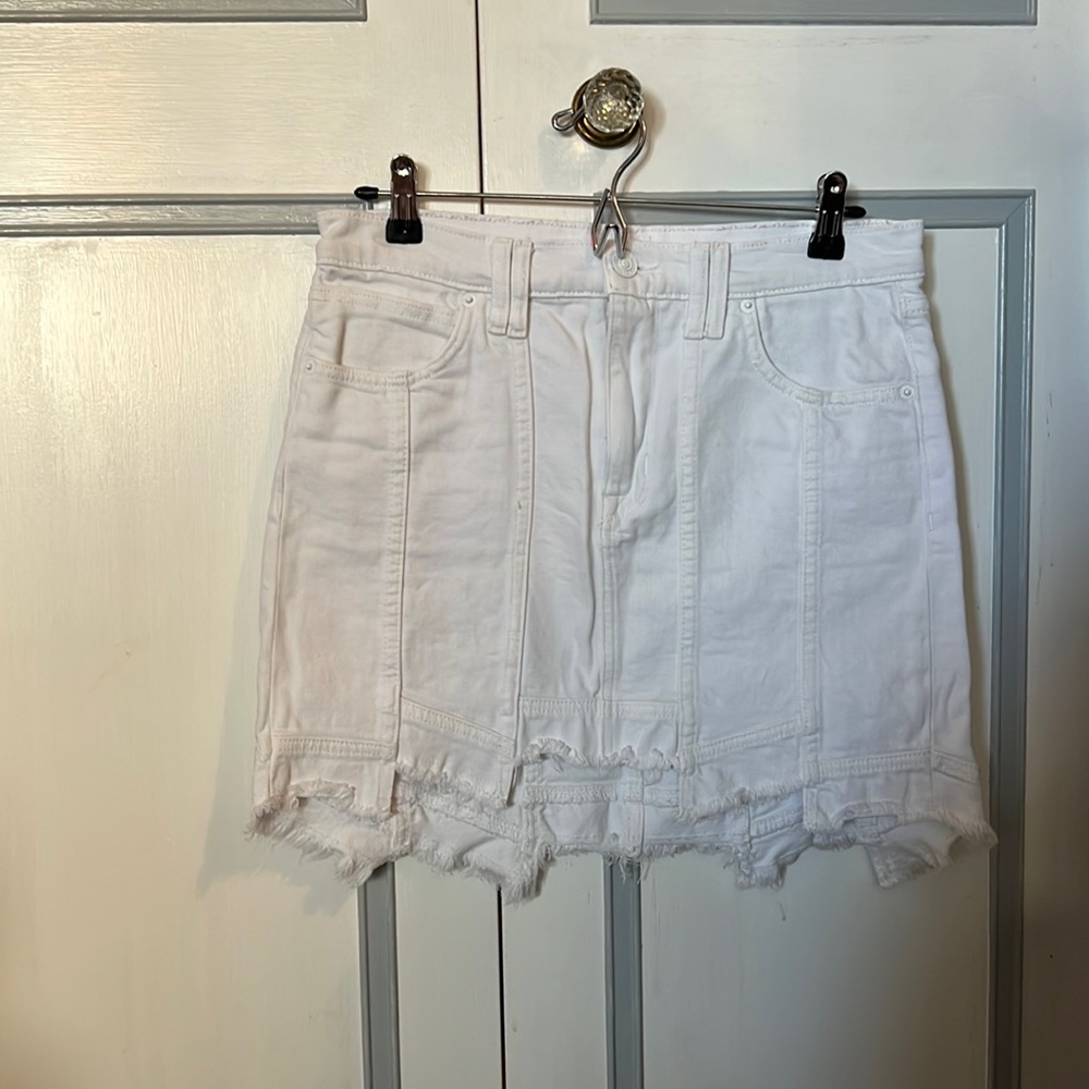 Hudson White Denim Mini Skirt